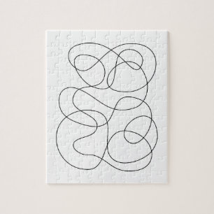 Contemporary Abstract Line Drawing Black and White Puzzle