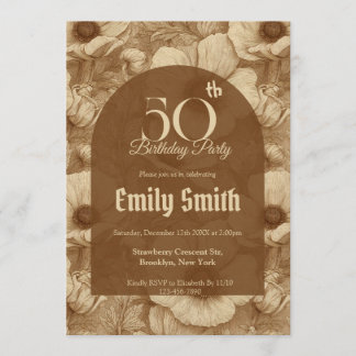 Contemporary Anemones Aesthetic Spring Birthday Einladung