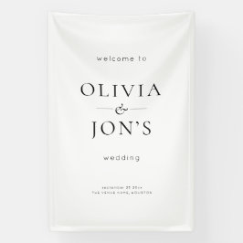 Contemporary Black and White Wedding Welcome  Banner