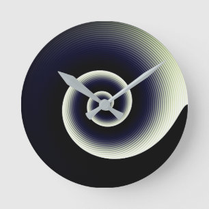 Contemporary Blue and Green Stylish Twirl Pattern Runde Wanduhr