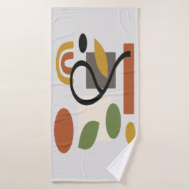 Contemporary Botanical Geometry Badehandtuch