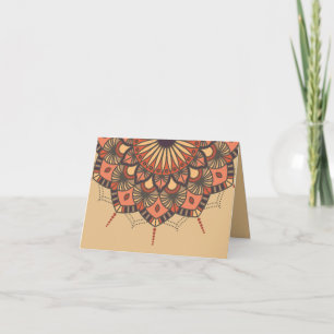 Contemporary Brown Peach Mandala Vielen Dank Dankeskarte