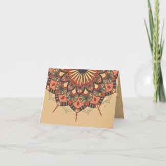 Contemporary Brown Peach Mandala Vielen Dank Dankeskarte