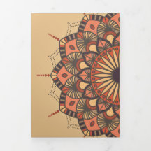 Contemporary Brown Peach Mandala Wedding