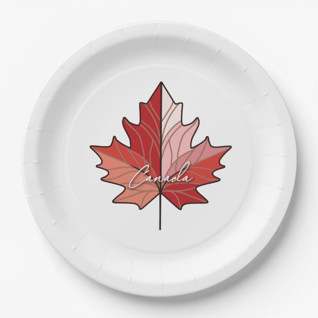 Contemporary Canadian Maple Leaf ID1071 Pappteller (Vorderseite)
