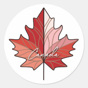 Contemporary Canadian Maple Leaf ID1071 Runder Aufkleber