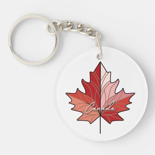 Contemporary Canadian Maple Leaf ID1071 Schlüsselanhänger (Vorderseite)
