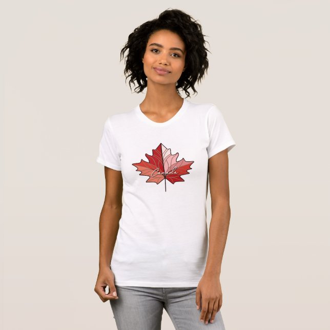 Contemporary Canadian Maple Leaf ID1071 T-Shirt (Vorne ganz)