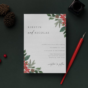 Contemporary Chic Winter Wedding Einladung