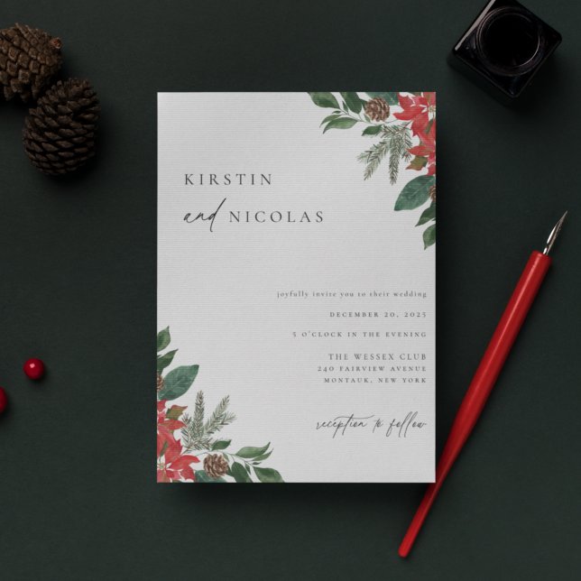 Contemporary Chic Winter Wedding Einladung (Von Creator hochgeladen)