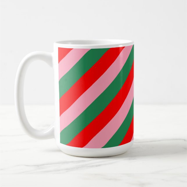 Contemporary Christmas Candy Stripes  Kaffeetasse (Links)