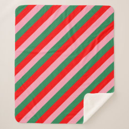 Contemporary Christmas Candy Stripes Sherpadecke