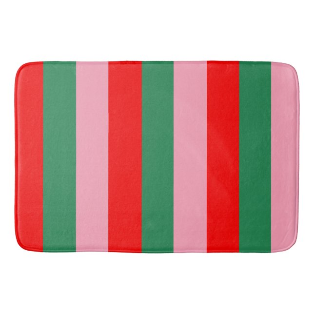 Contemporary Christmas Stripes  Badematte (Vorderseite)