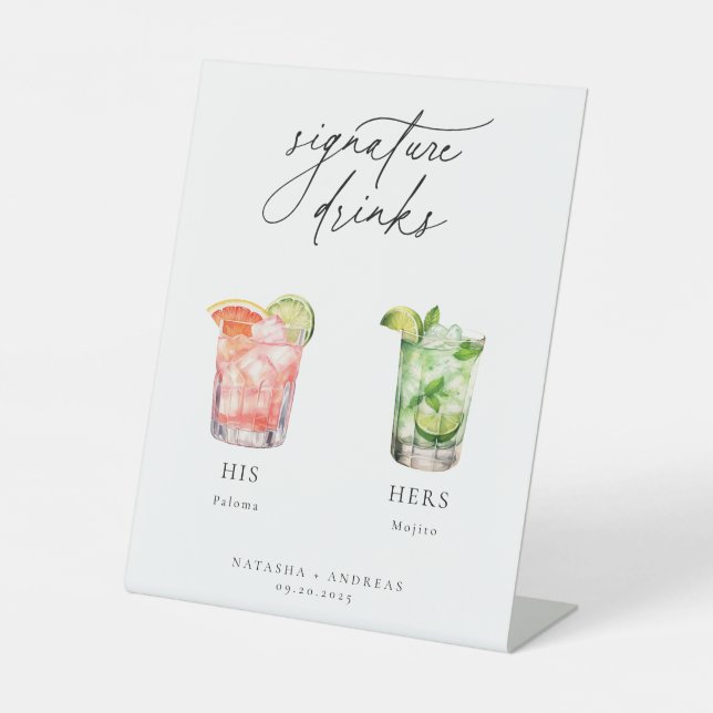 Contemporary Cocktails Signature Drinks Sockelschild (Vorderseite)