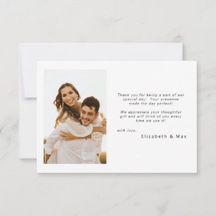 Contemporary Couple Foto Wedding Vielen Dank Dankeskarte