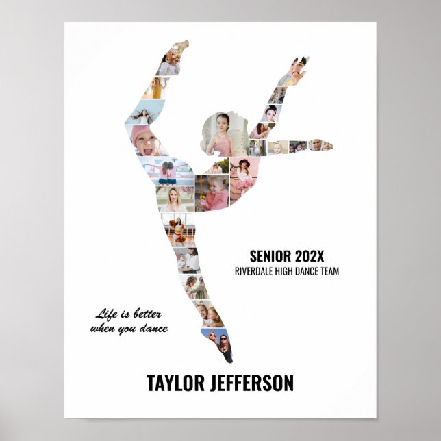 Contemporary Dance Photo Collage Senior Gift Poster (Vorne)