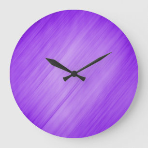 Contemporary Diagonal Purple Striples Große Wanduhr