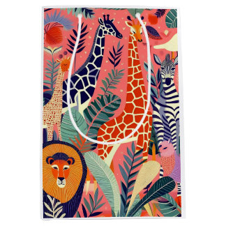 Contemporary exotic animals and birds 1 pink mittlere geschenktüte