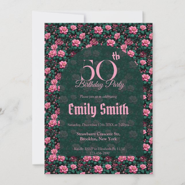 Contemporary Gardenias Luxury Romantic Party Einladung (Vorderseite)