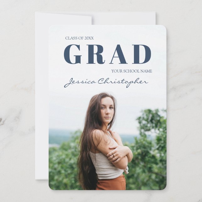 Contemporary Grad 5 Foto Collage Abschluss Annou Ankündigung (Vorderseite)
