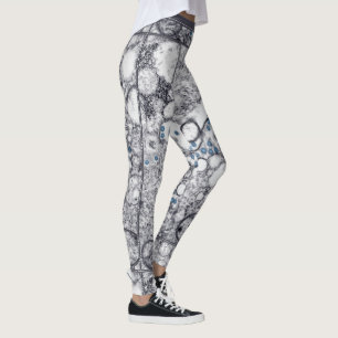 Contemporary Gray Blue Abstraction Special Paint Leggings