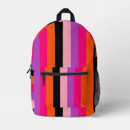 Contemporary Halloween Stripes Bedruckter Rucksack