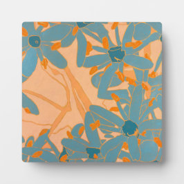 Contemporary Leaf Design in Peach Fotoplatte