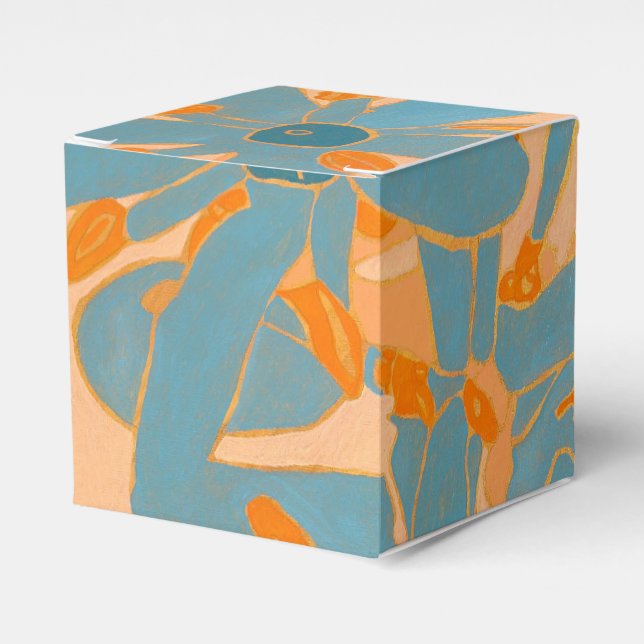Contemporary Leaf Design in Peach Geschenkschachtel (Vorderseite)