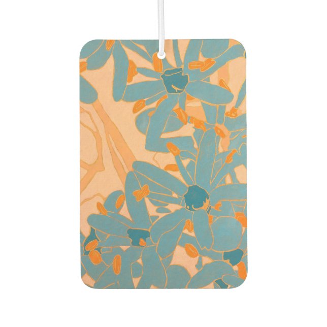 Contemporary Leaf Design in Peach Phone Cover Autolufterfrischer (Vorderseite)