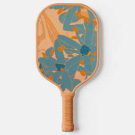 Contemporary Leaf Design in Peach Pickleball Schläger