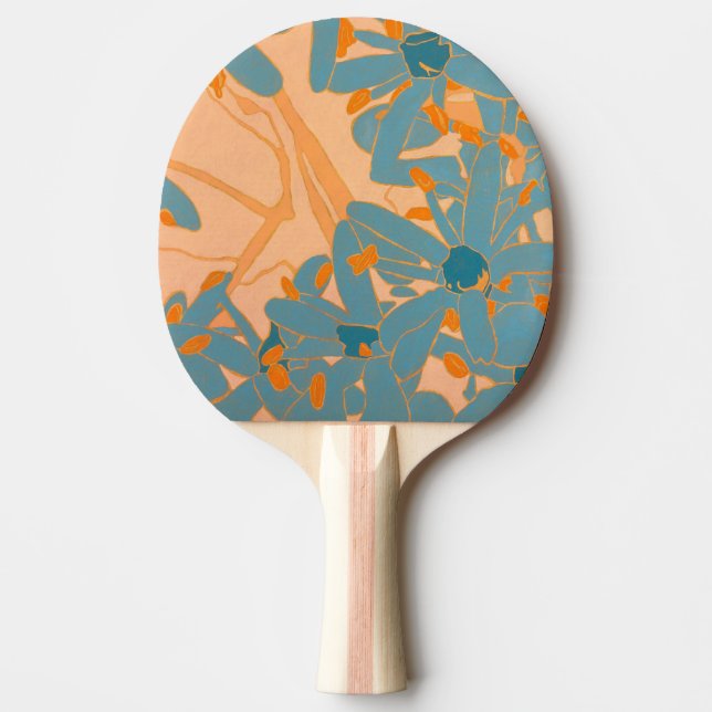 Contemporary Leaf Design Peach Tischtennis Schläger (Vorderseite)