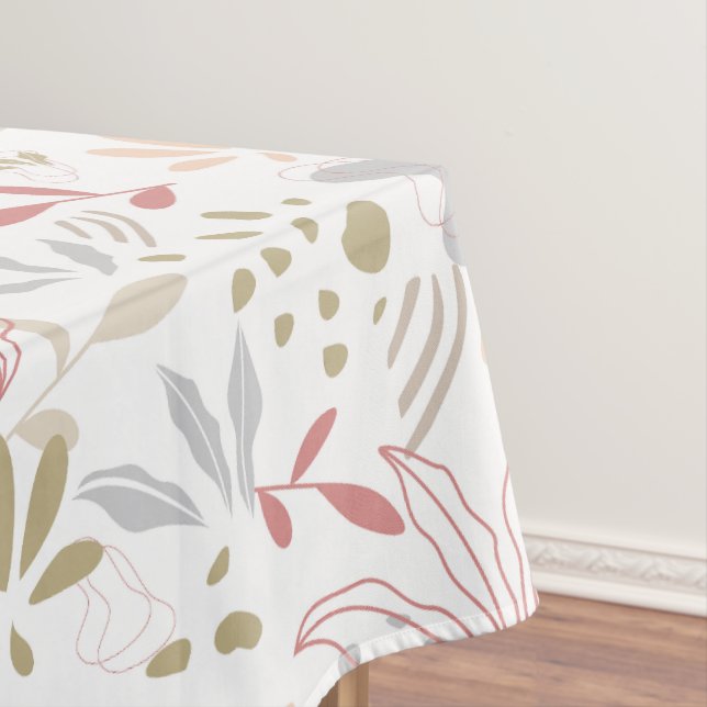 Contemporary Leaves Grey, Brown, Rust Tischdecke (Beispiel)