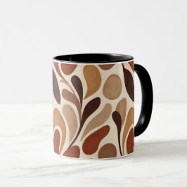 Contemporary Organic Pattern Mug – Earthy Tones Tasse