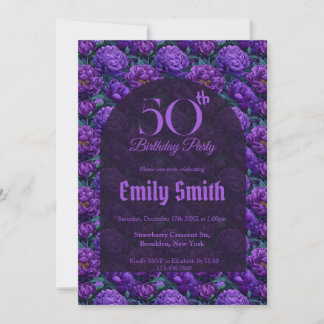 Contemporary Peonies Fantasy Surprise Birthday Einladung