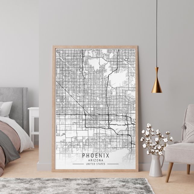 Contemporary Phoenix Arizona Street Map unframed Poster (Von Creator hochgeladen)