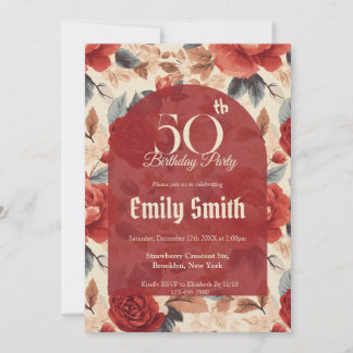 Contemporary Rose Petal First Birthday Einladung