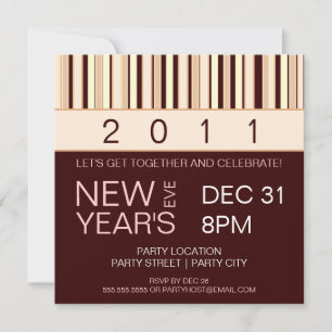 Contemporary Strip Silvester Party Einladung