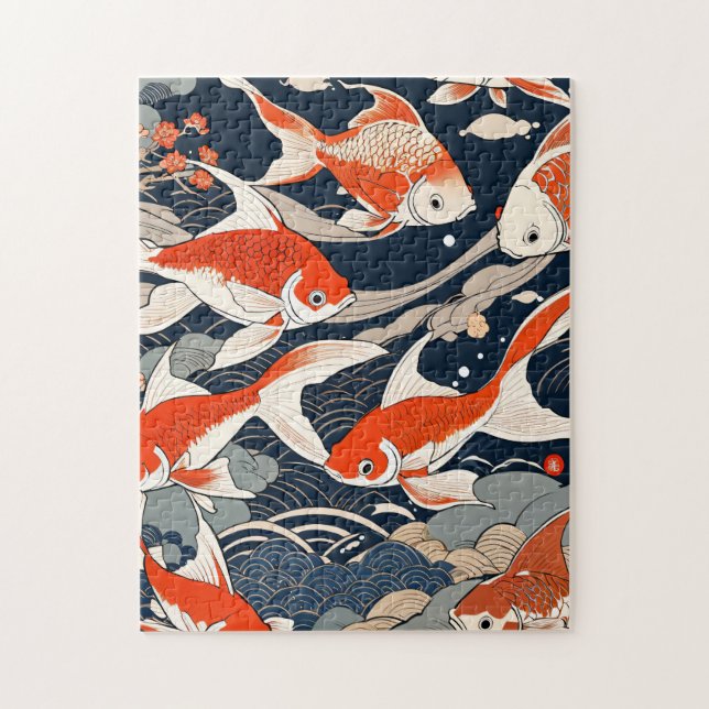 Contemporary ukiyoe, goldfish puzzle (Vertikal)