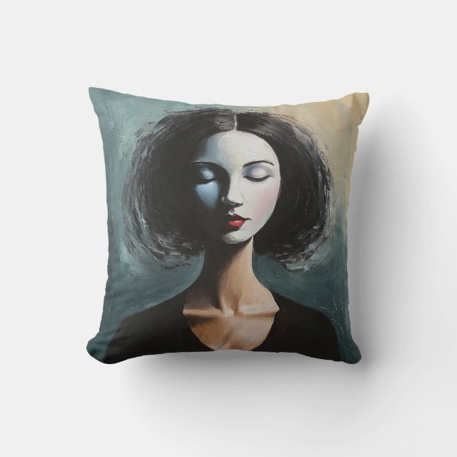 Contemporary Woman Portrait Wall Art Kissen (Vorderseite)