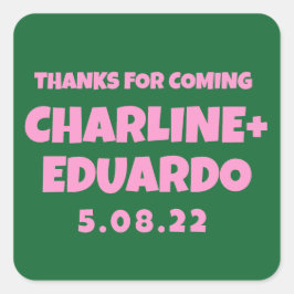 ContemporaryHandwriting Retro Wedding Welcome Sign Quadratischer Aufkleber