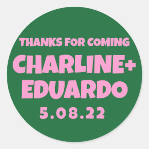 ContemporaryHandwriting Retro Wedding Welcome Sign Runder Aufkleber