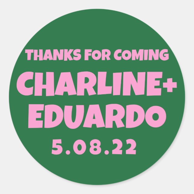 ContemporaryHandwriting Retro Wedding Welcome Sign Runder Aufkleber (Vorderseite)