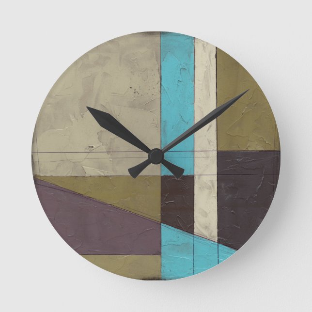 Contemporay Minimalistische Malerei mit tiefer Runde Wanduhr (Vorderseite)