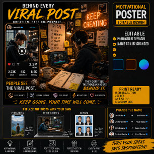 Content Creator Motivationsposter Bearbeitbares Poster