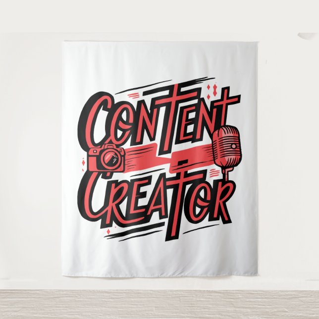 Content Creator - Motivierend Design für Schöpfer Wandteppich (Vorderseite)