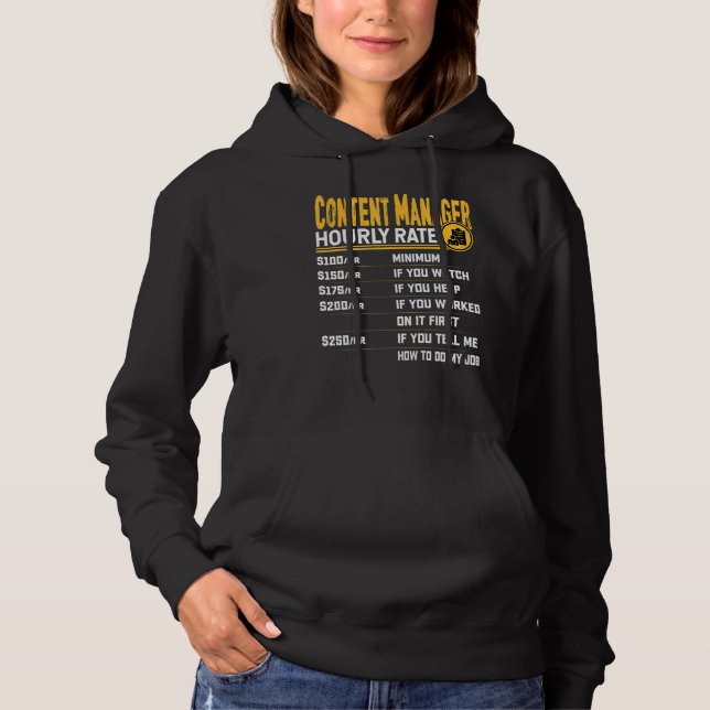 Content Manager Hourly Rate Content Producer Man Hoodie (Vorderseite)