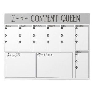 Content Queen Weekly Planer Notizblock