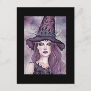 Contessa Halloween Hexenfantasie von Renee Lavoie Postkarte