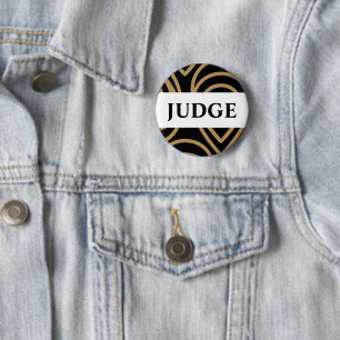 Contest Judge Modern Black Gold Abzeichen Button