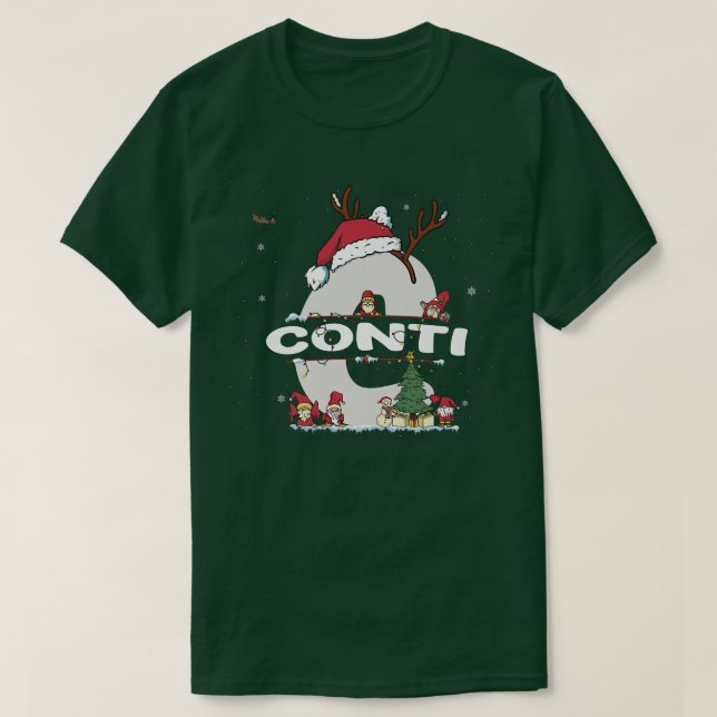 Conti Christmas  w Conti Name for funny Xmas  T-Shirt (Design vorne)